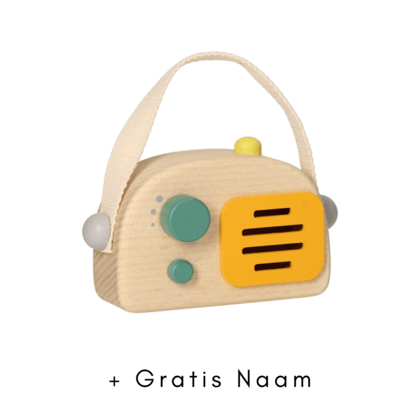 Houten Radio - Geel/groen