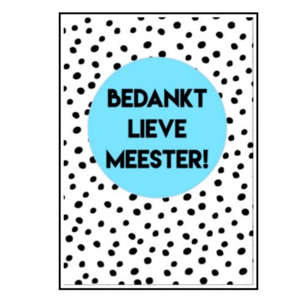 Kaart Bedankt Lieve Meester