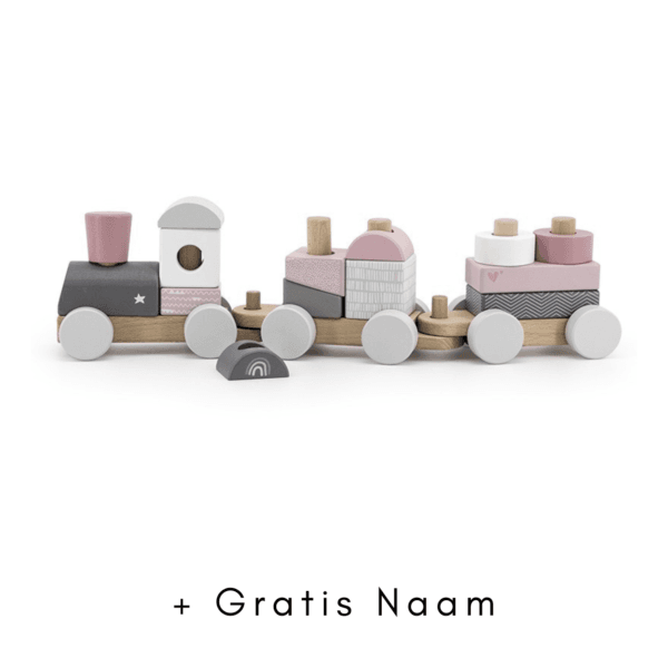 Label Label Roze Houten Speelgoed Trein