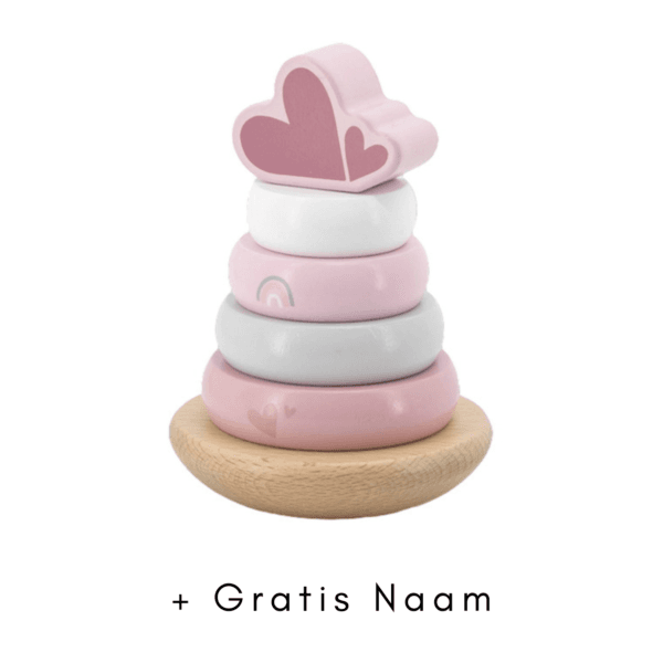 Label Label Roze Houten Tuimelring Piramide