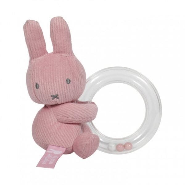 Nijntje Baby Rib Ringrammelaar Pink