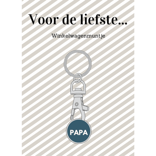 Winkelwagenmunt/sleutelhanger - voor de liefste papa