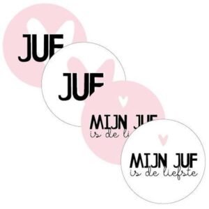 Sticker - Juf / Mijn juf is de liefste (4 varianten)