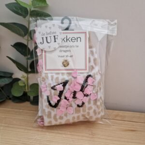Cadeauset Sok Juf maat 36/40 + Kaart