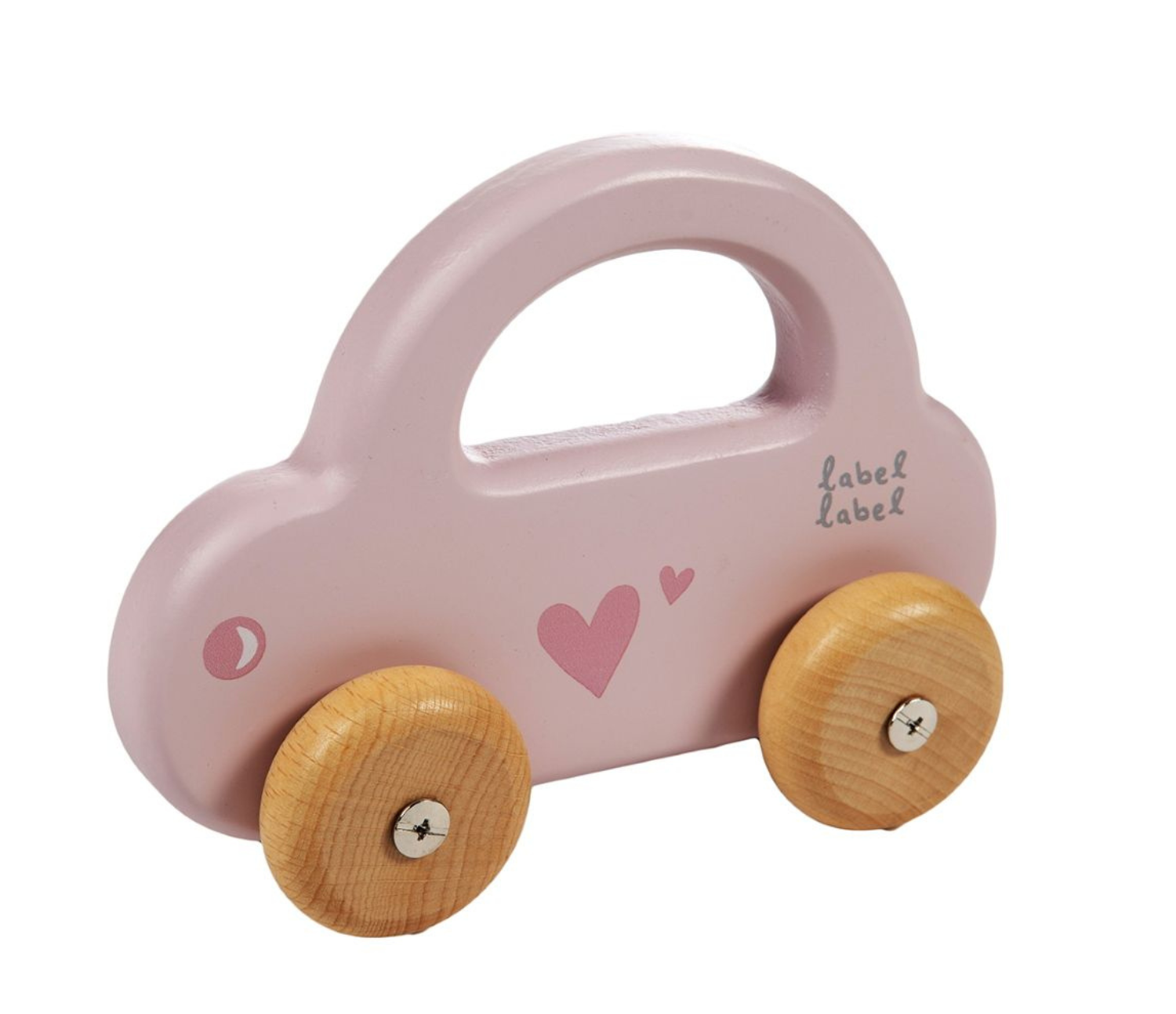 Label Label Houten Auto Roze