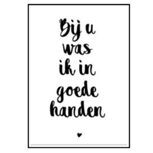 MINI Kaartje Bij u was ik in goede handen