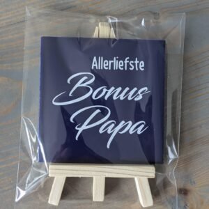 Tegeltje – Allerliefste Bonuspapa 10 cm Donkerblauw