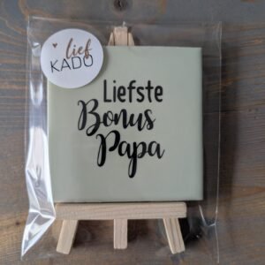 Tegeltje – Liefste Bonuspapa 10 cm Lichtgroen