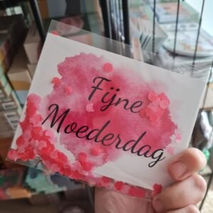 Onderzetter | Mama jij bent de liefste | Roze + Kaart in cellofaan zakje