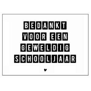 Kaart Bedankt voor een geweldig schooljaar