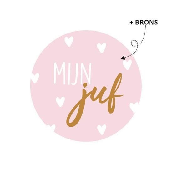 Sticker Rond "Mijn juf"
