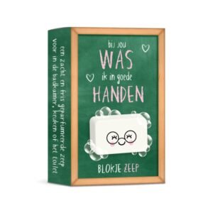 Zeepje : bij jou WAS ik in goede handen (schoolbord)