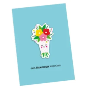 een BLOEMETJE voor jou | magneetkaart + Blauwe envelop