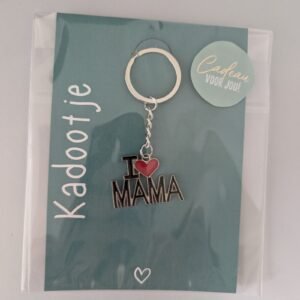 Sleutelhanger I love mama met kaart