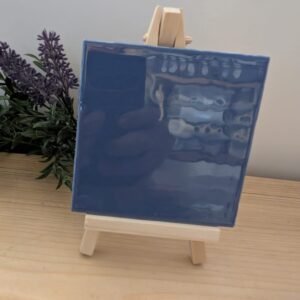 Tegeltje met eigen tekst - Donkerblauw 10x10 cm