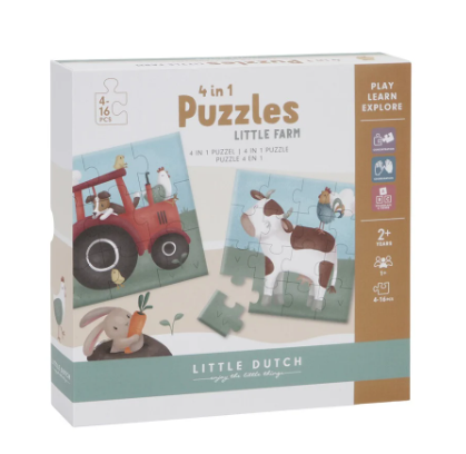 Little Dutch 4 in 1 puzzel Little Farm FSC