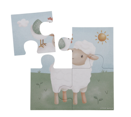 Little Dutch 4 in 1 puzzel Little Farm FSC - Afbeelding 6
