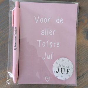 Kaart met Pen - "Jij bent een Topjuf!"