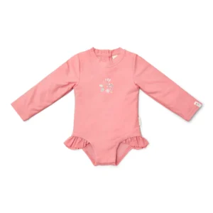 Little Dutch Badpak lange mouw - Roze - Sunny Flowers maat 74/80