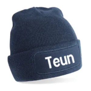Muts met naam Donkerblauw