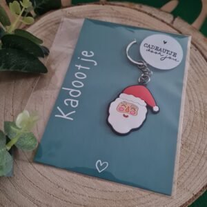 Kaart + Sleutelhanger ingepakt Kerstman
