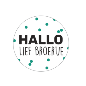 Sticker Hallo Lief broertje( zwarte letters)