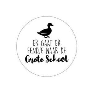 Sticker Er gaat er eendje naar de grote school