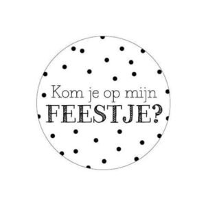 Sticker Kom je op mijn feestje