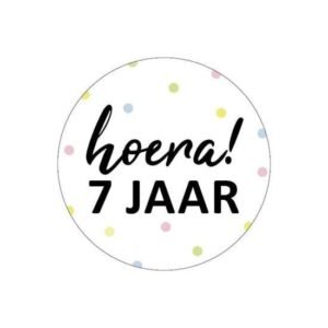 Sticker Hoera 7 jaar