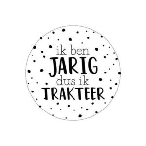Sticker Ik ben jarig dus ik trakteer