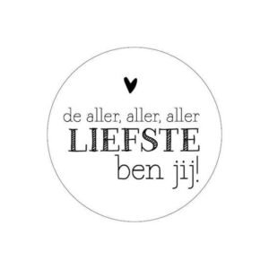 Sticker De aller,aller,aller liefste ben jij!