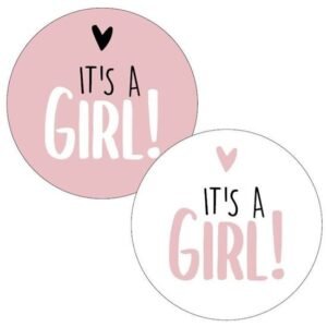 Sticker -  It's a Girl (assorti 2 kleuren)