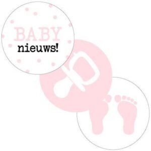 Sticker -  Baby nieuws, roze (3 varianten)