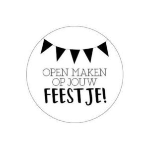 Sticker Open maken op jou feestje