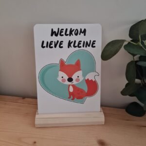 Kaart Welkom Lieve Kleine, Vos (a5 kaart)
