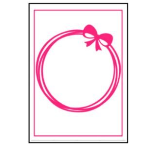 Kaart Rondje Strik Roze