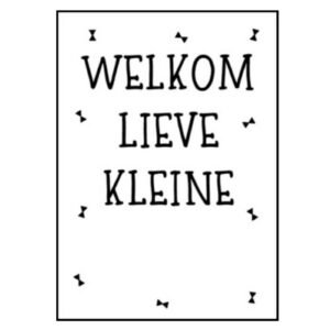 Kaart Welkom lieve kleine ( strikjes)