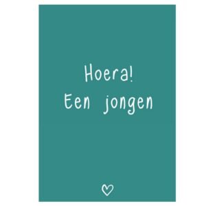 Kaart Hoera een jongen ( groen )