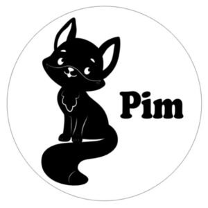 Sticker Vosje met naam
