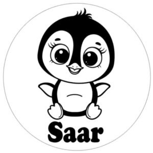 Sticker Pinguin met naam