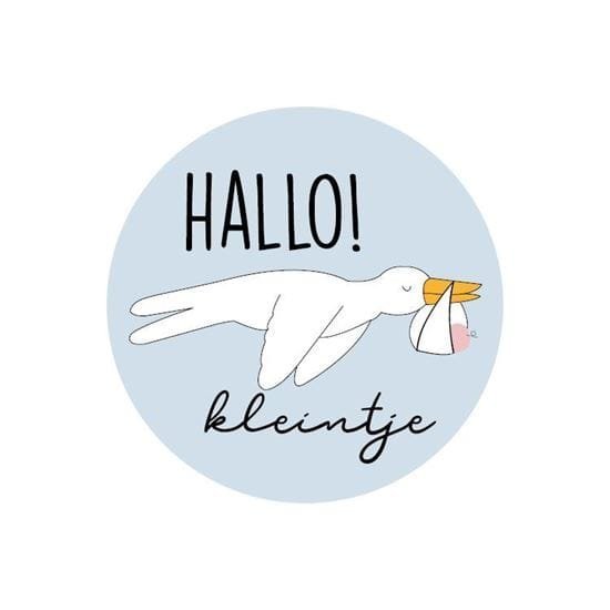 Sticker Rond Hallo kleintje