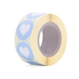 Sticker Blauw met wit hartje