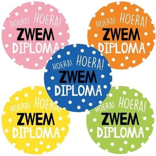 Sticker Hoera Zwemdiploma