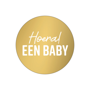 Stickers - Hoera! Een baby goud/wit
