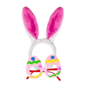 Konijnenoren + Bril Donkerroze – Paasaccessoire