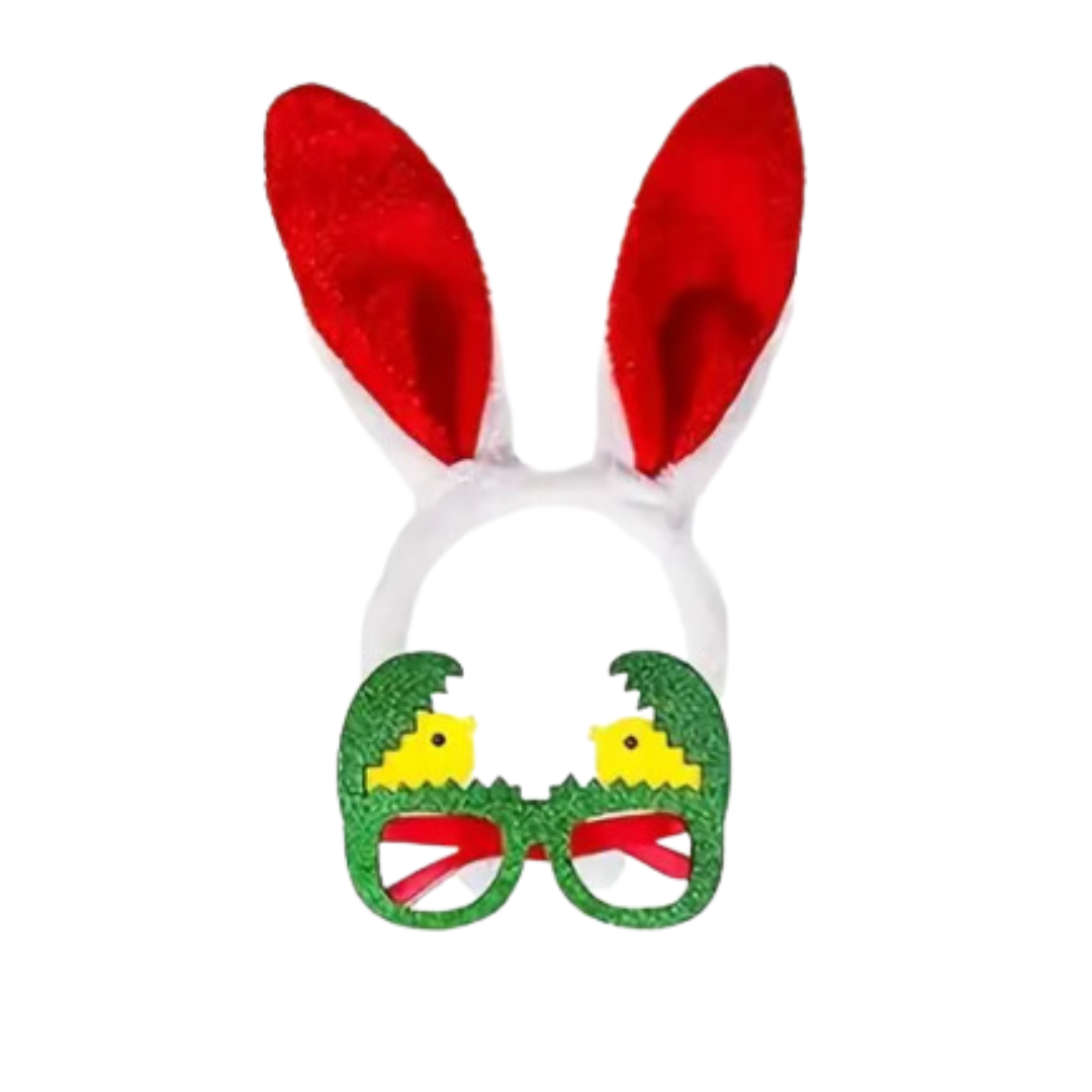 Konijnenoren + Bril Rood – Paasaccessoire