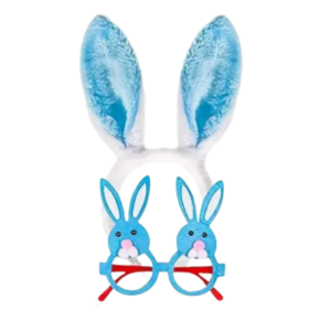 Konijnenoren + Bril Blauw – Paasaccessoire