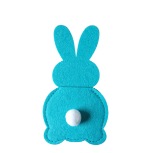 Paashaas Vilt Bestekhouder Blauw/Groen