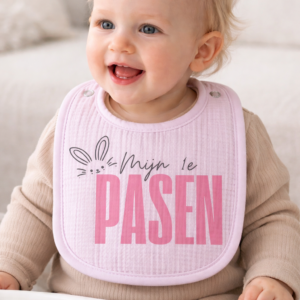 Slab - 'Mijn 1e pasen"Roze slab met roze letters