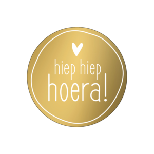 Stickers - Hiep hiep Hoera! goud/wit